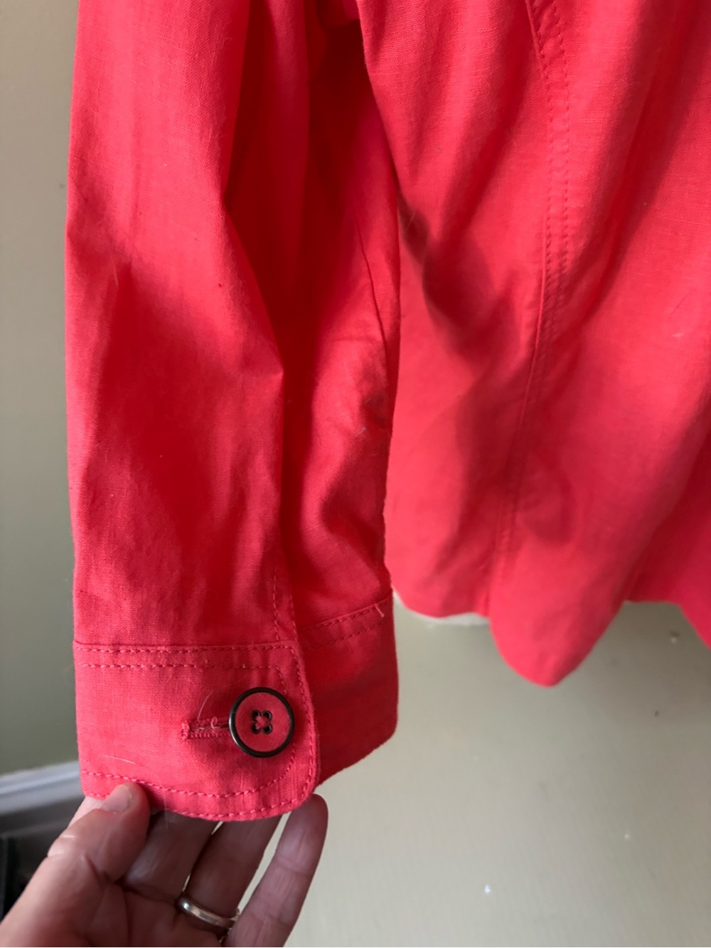 Northern Reflections Women’s coral button up jacket linen cotton Sz L - Picture 6 of 11